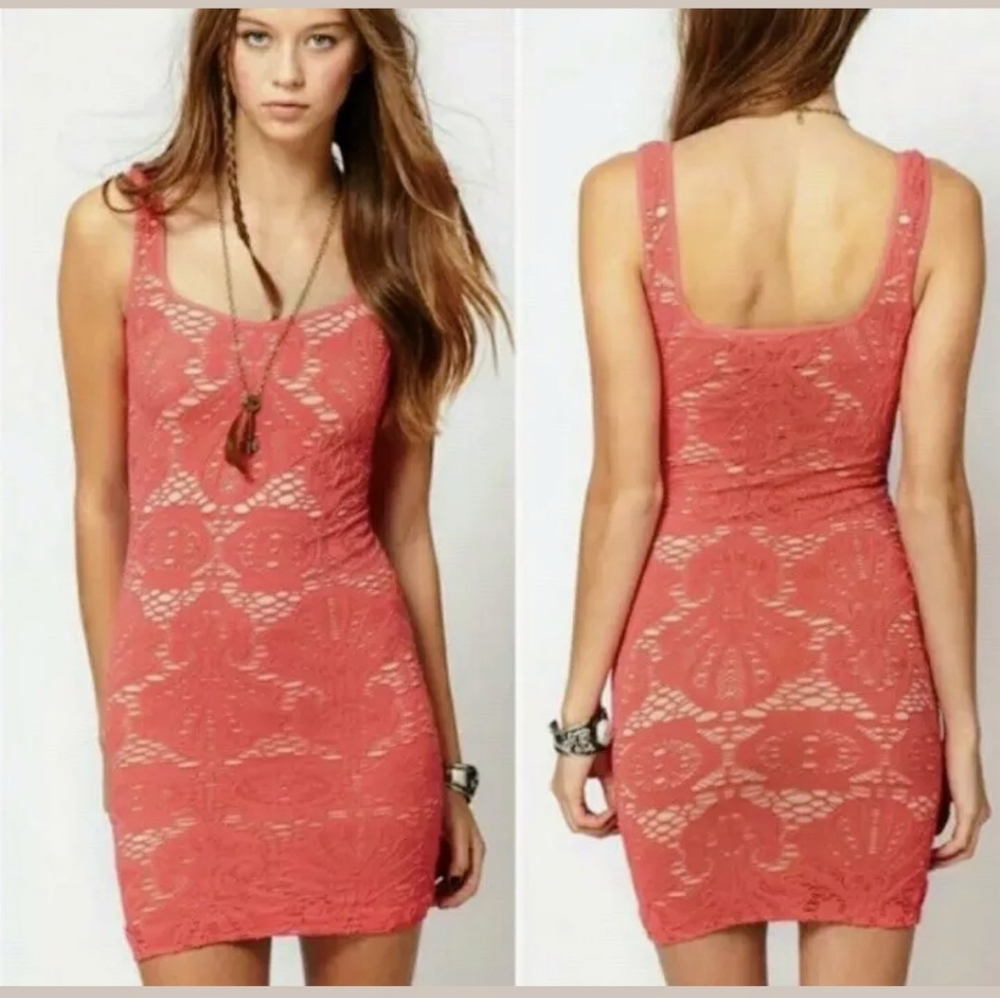 Free People Intimately Pink Cutout Eyelet Dress